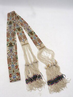 Antique Native American Beaded Bandolier Stole/Sash/Strap